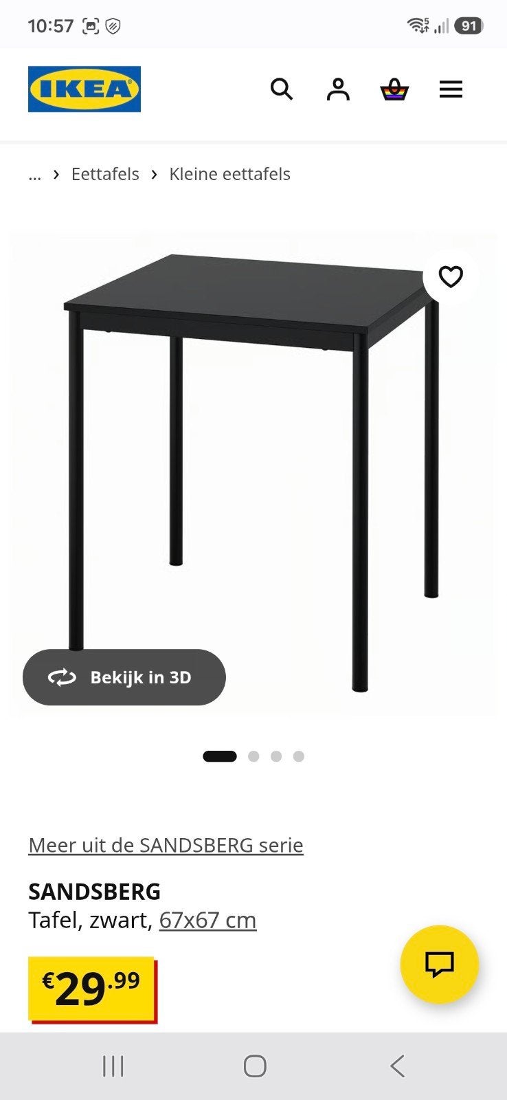 Ikea kleine eettafel, Ophalen, Zo goed als nieuw