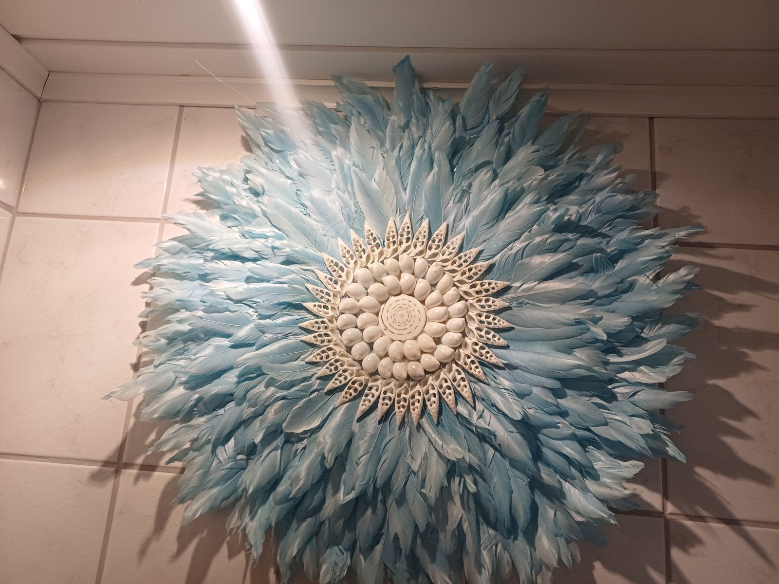 Juju Hat Wanddecoratie - Blauw met Schelpen, Ophalen of Verzenden, Zo goed als nieuw, Natuurlijk materiaal, Blauw