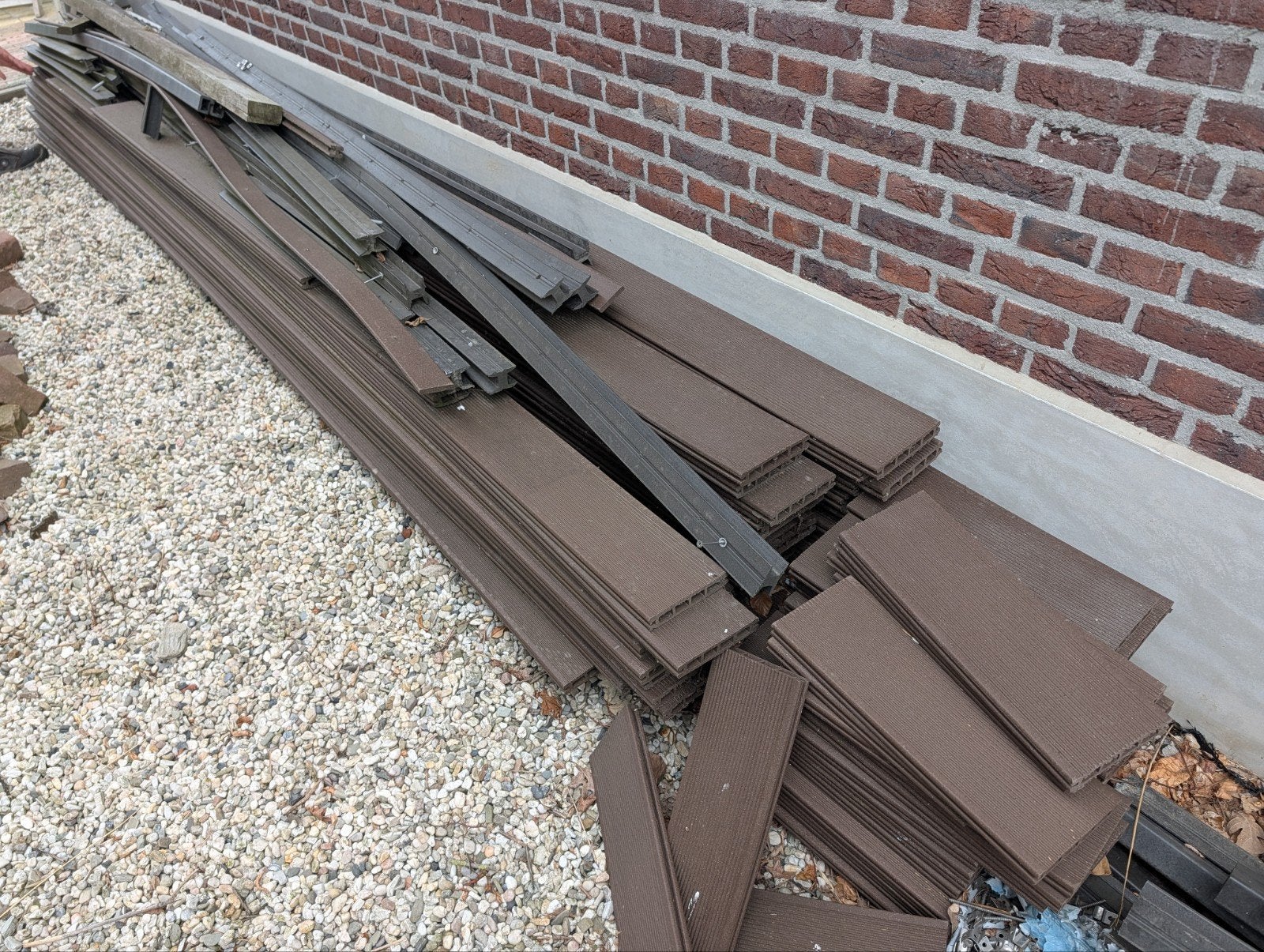 Kunststof vlonderplanken met toebehoren, Tuin en Terras, Terrasdelen en Vlonders, Ophalen, Gebruikt