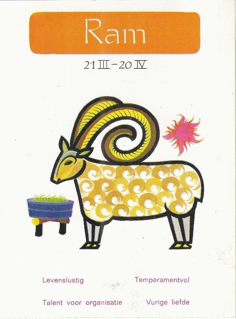 K7030 Ongelopen ansichtkaart ram ( sterrenbeeld ), Ophalen of Verzenden, 1980 tot heden, Ongelopen