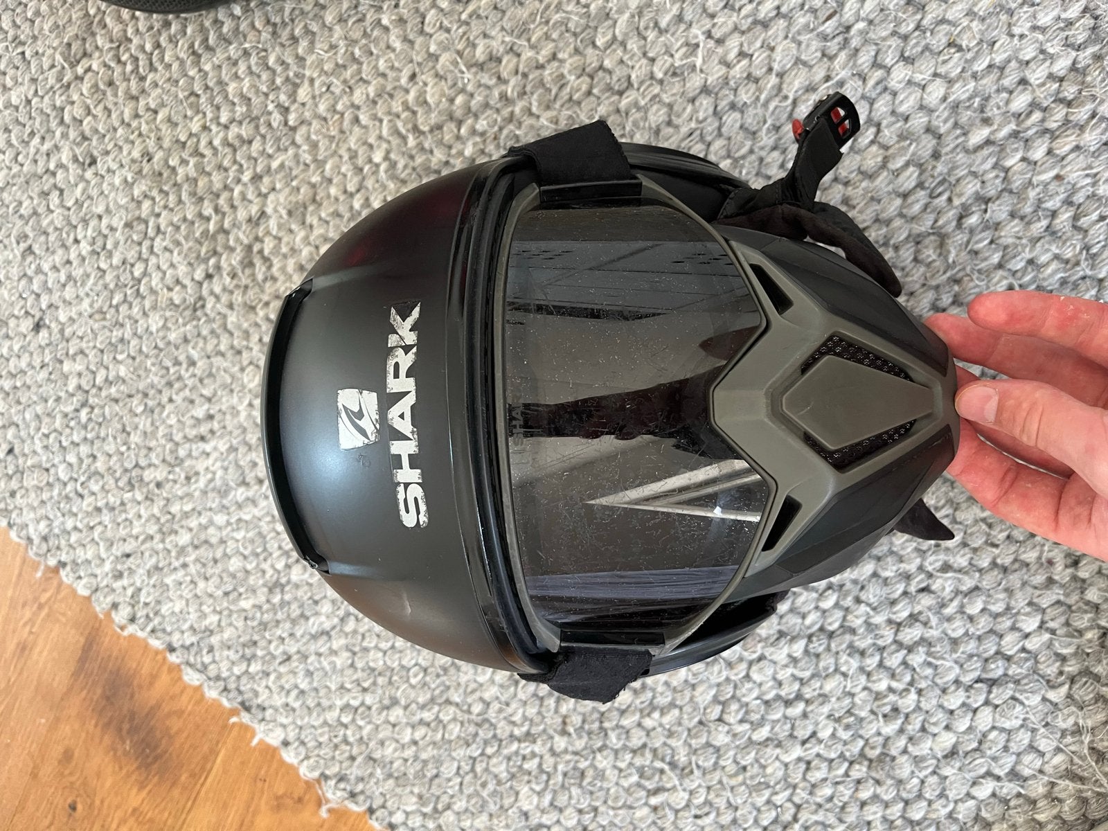 Shark Drak helm - mat zwart met lichte krasjes, Motoren, Kleding | Motorhelmen, Heren, Jethelm, Shark, Ophalen of Verzenden