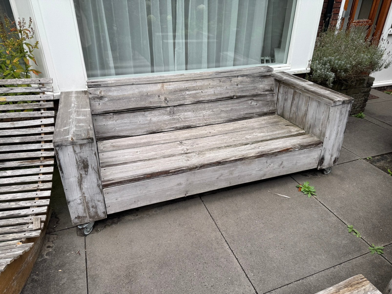 Tuinbank, Ophalen, Gebruikt, Hout