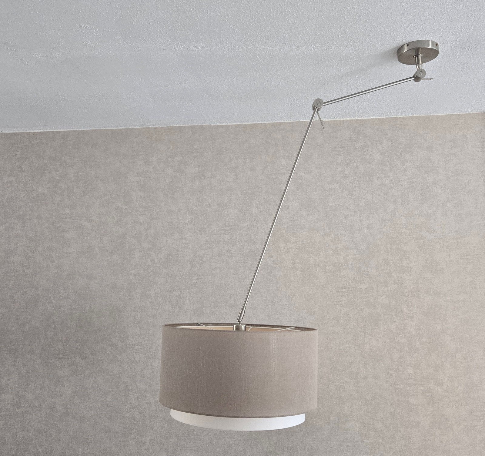 Lampenset: 2x plafondlamp + 1x verstelbare hanglamp, Ophalen, Zo goed als nieuw, Textiel, Modern, sfeervol en landelijk