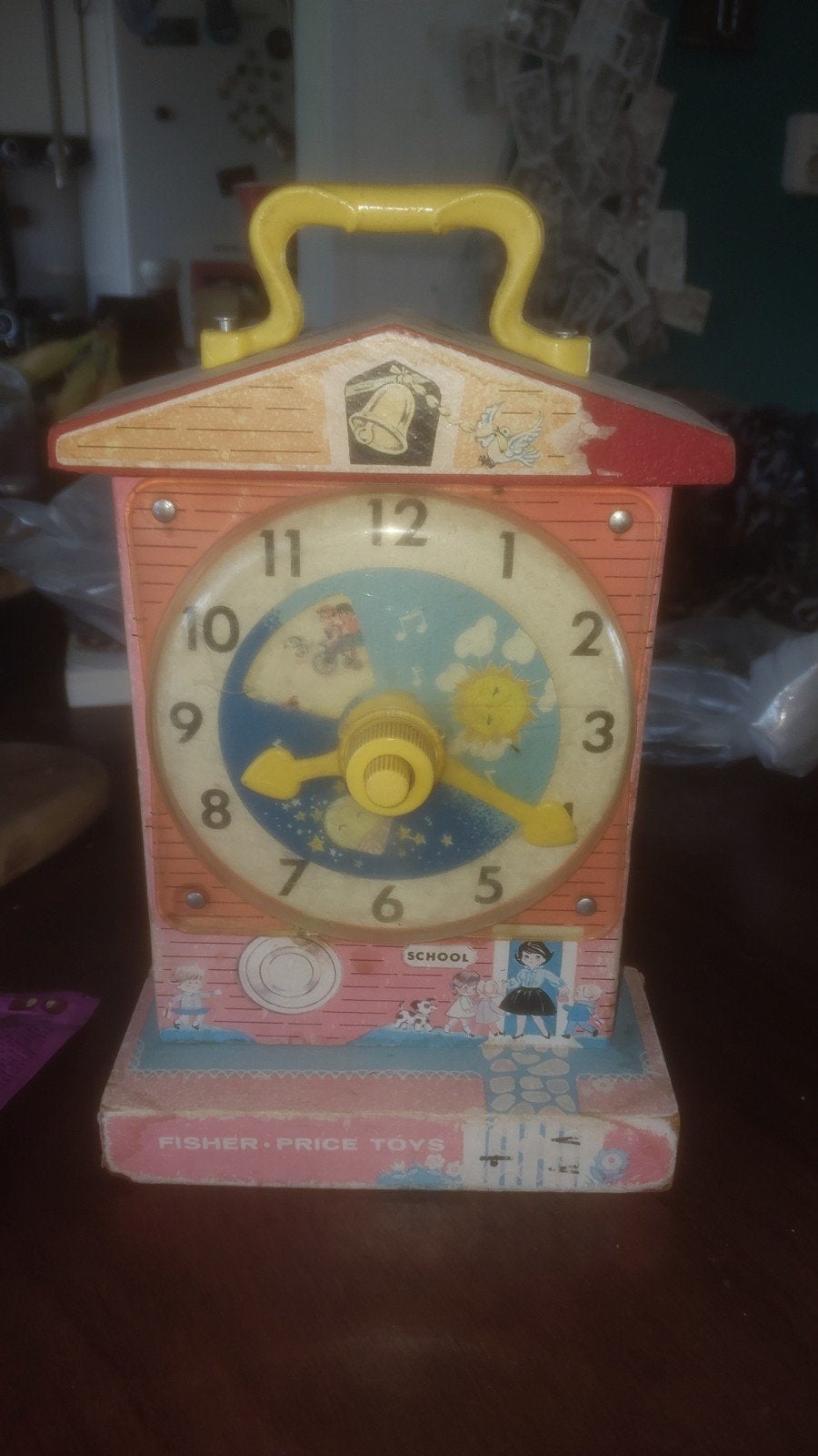 Vintage Fisher-Price Speelgoedklok - Leer Klokkijken, Ophalen of Verzenden, Gebruikt, Jongen of Meisje