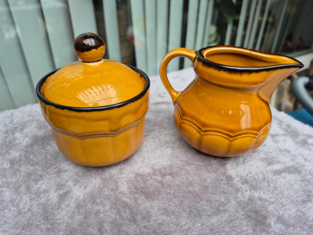 Vintage Pagnossin Treviso Suikerpot & Melkkannetje '70, Ophalen of Verzenden
