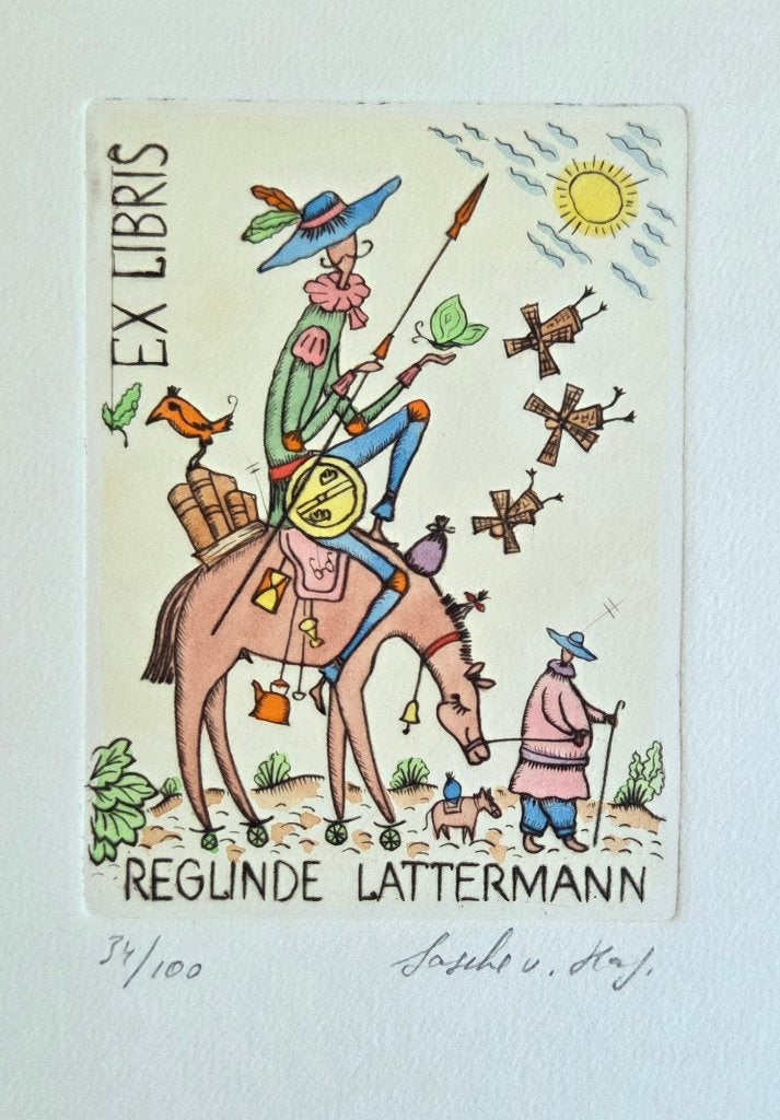 Exlibris / Ex libris S. von Hagemeister, Don Quichot, Verzenden