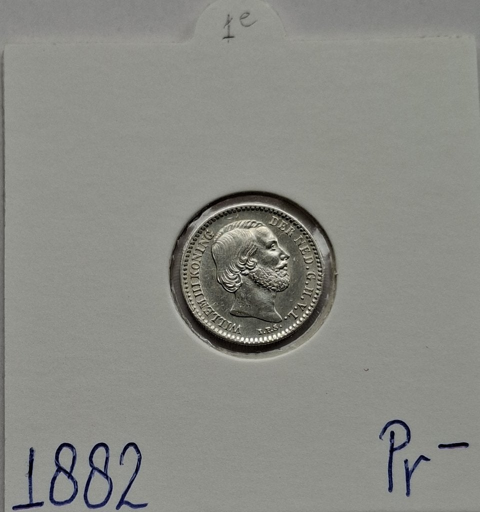 10 Cent 1882 1e ( Pr - ), Koning Willem III, Zilver, Ophalen of Verzenden, 10 cent