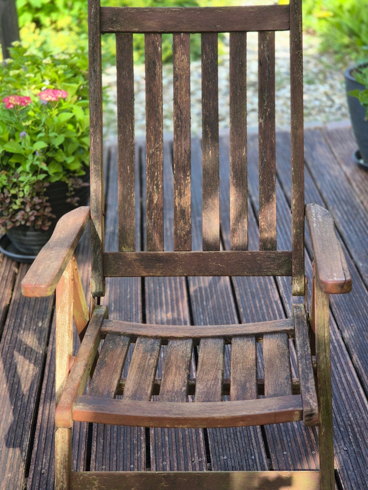 4 verstelbare teakhouten tuinstoelen met 4 kussens, Ophalen