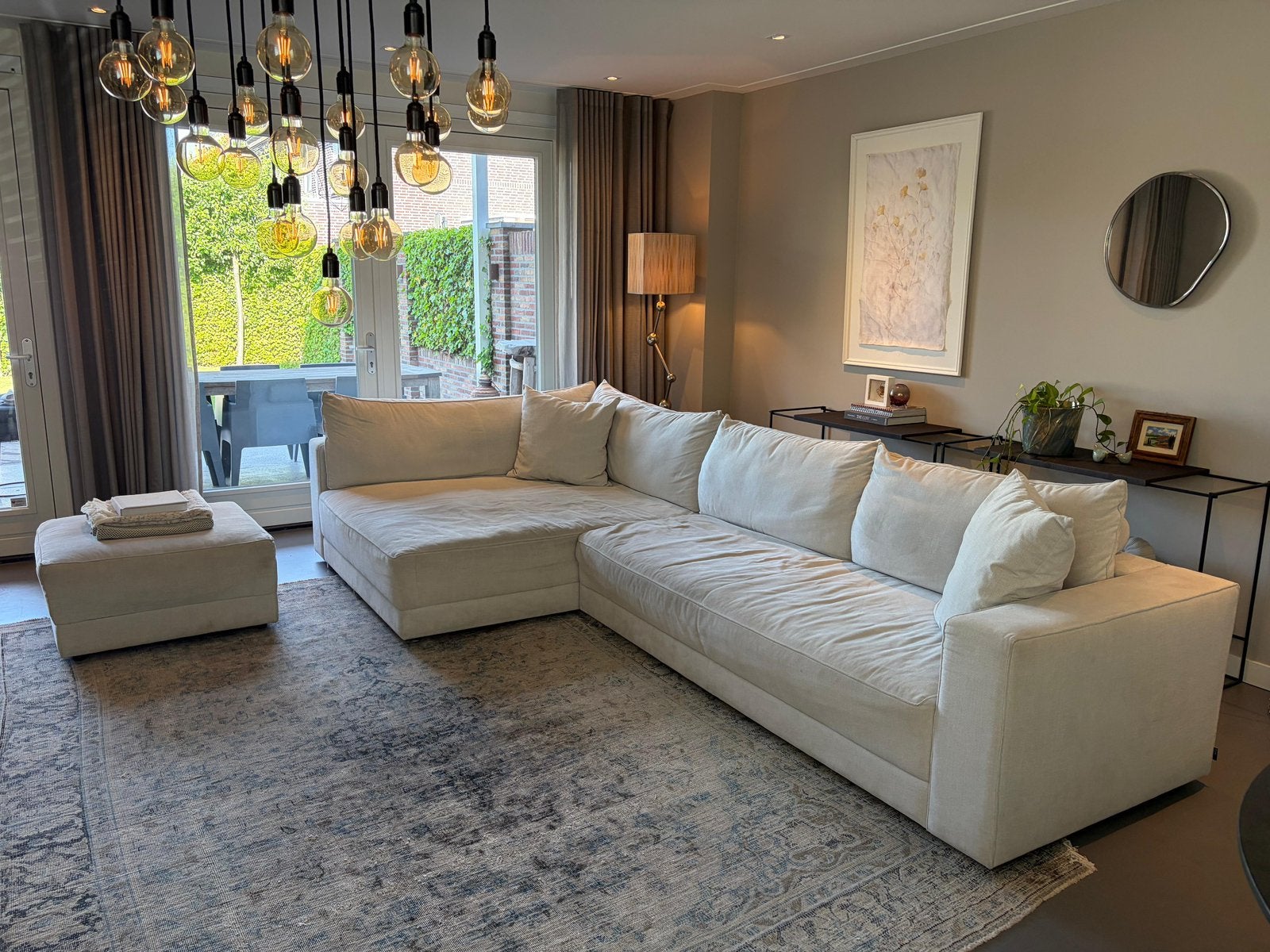 Beige hoekbank Passe Partout incl. hocker, Ophalen, Gebruikt, Lounge bank, Hoekbank