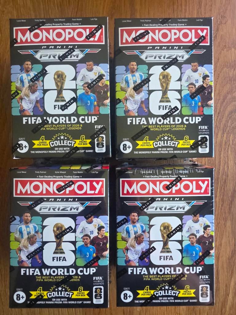 Monopoly Panini Prizm FIFA World Cup 26 Boxen, Ophalen of Verzenden, Buitenlandse clubs, Poster, Plaatje of Sticker