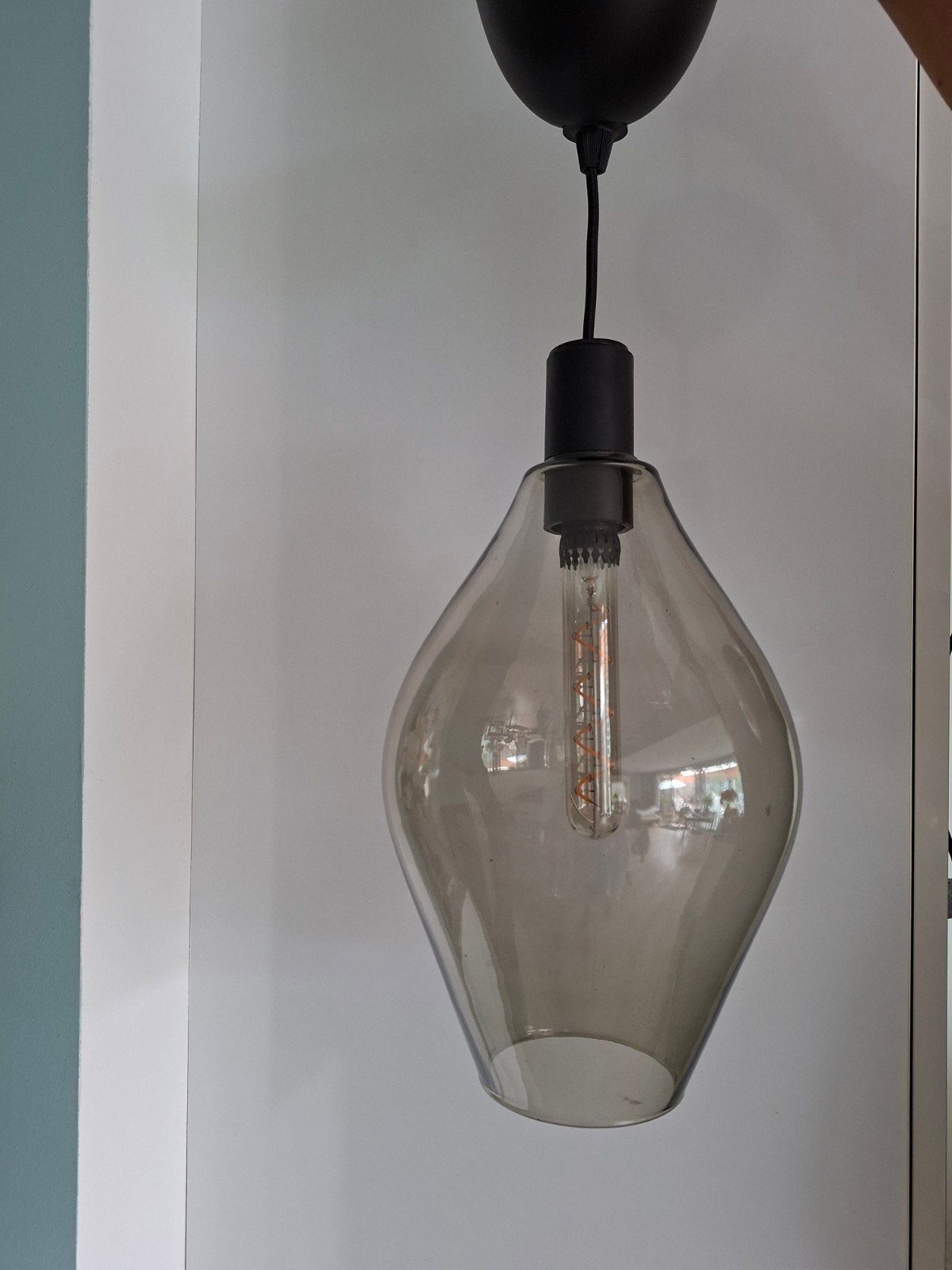 Ikea Sunneby Hanglamp met Smoke Glas, Huis en Inrichting, Lampen | Hanglampen, Ophalen, Modern, Industrieel, E27 (groot), Glas