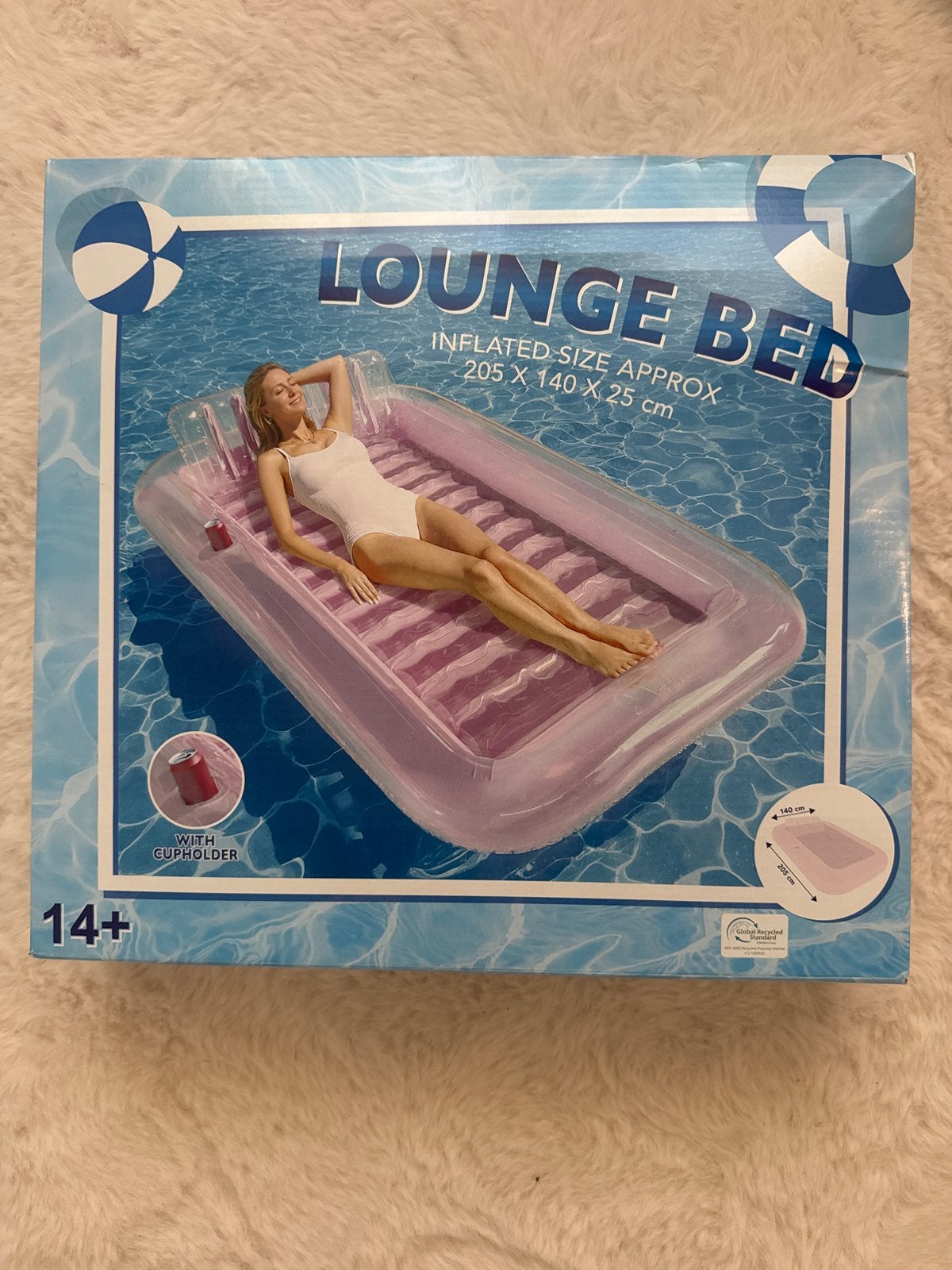 Lounge Bed Opblaasbaar Zwembad Matras met Bekerhouder, Tuin en Terras, Zwembaden, Nieuw, Overige typen, Minder dan 80 cm, 200 tot 400 cm