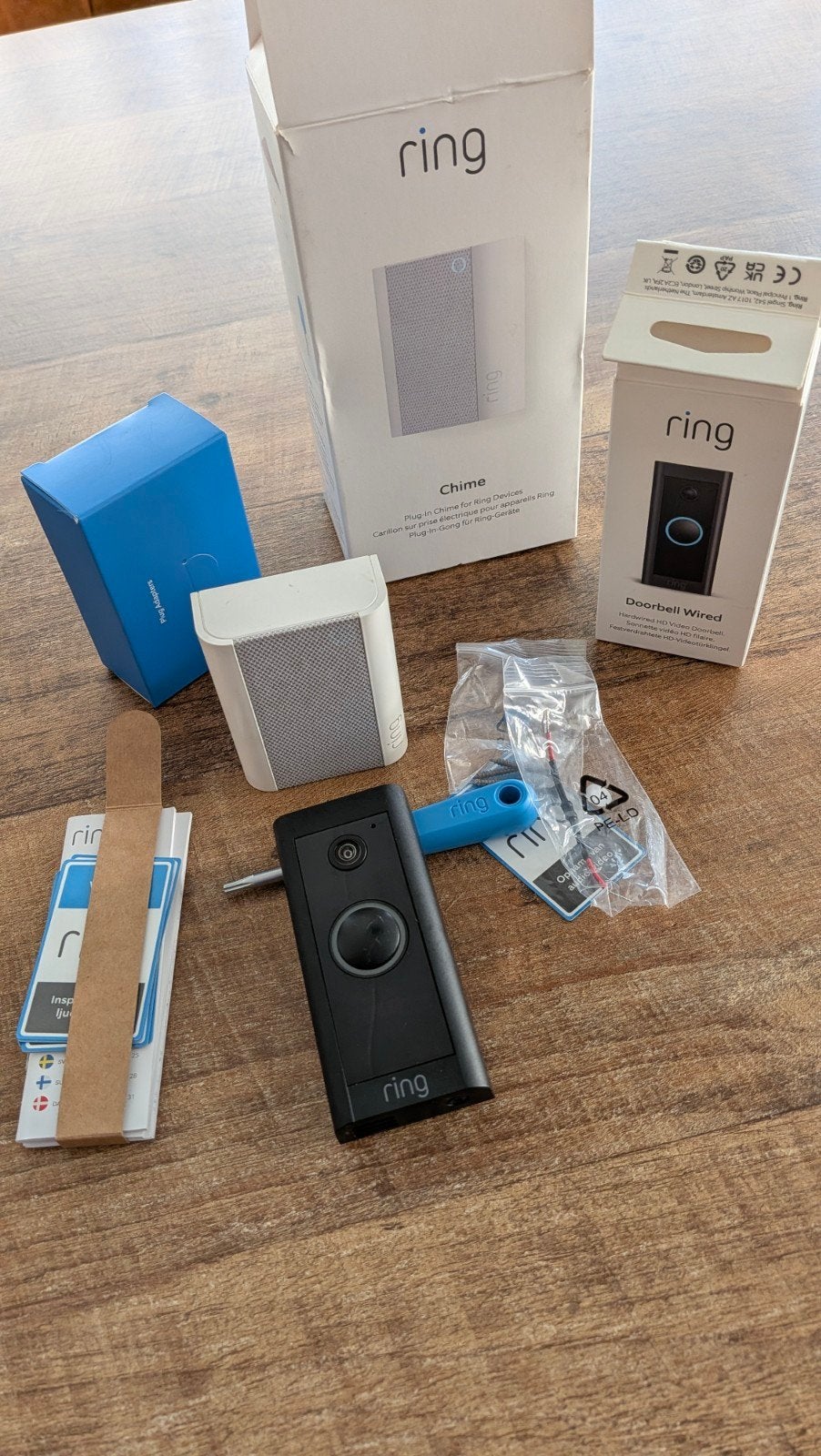 Ring Wired Video Deurbel met Chime., Ophalen of Verzenden, Ingebouwde camera, Zo goed als nieuw, Bedraad
