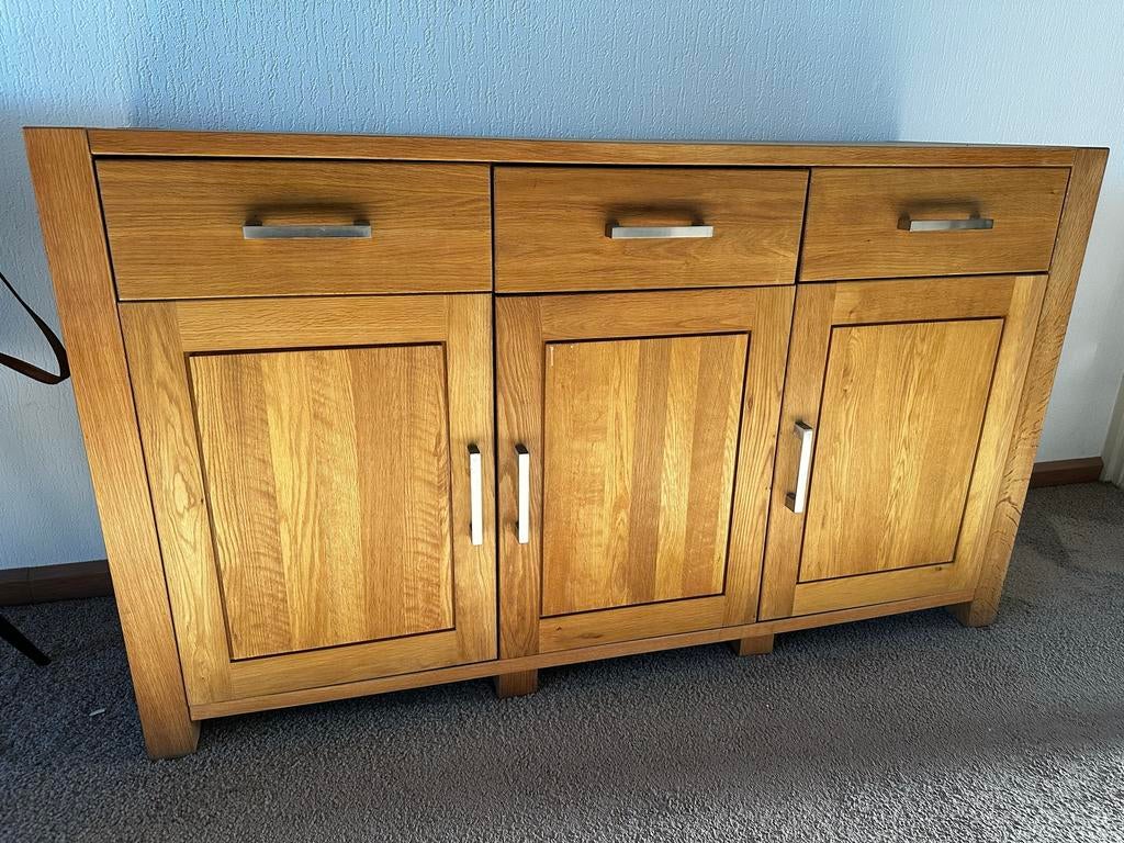 Eikenhouten dressoir met lades en deuren, Ophalen, 100 tot 150 cm, Eikenhout, Zo goed als nieuw