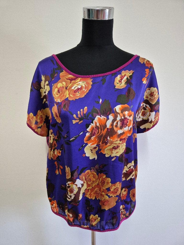 Top123 - Fleurig paars Studio Anneloes shirt maat M (1), Maat 38/40 (M), Paars, Ophalen of Verzenden, Zo goed als nieuw