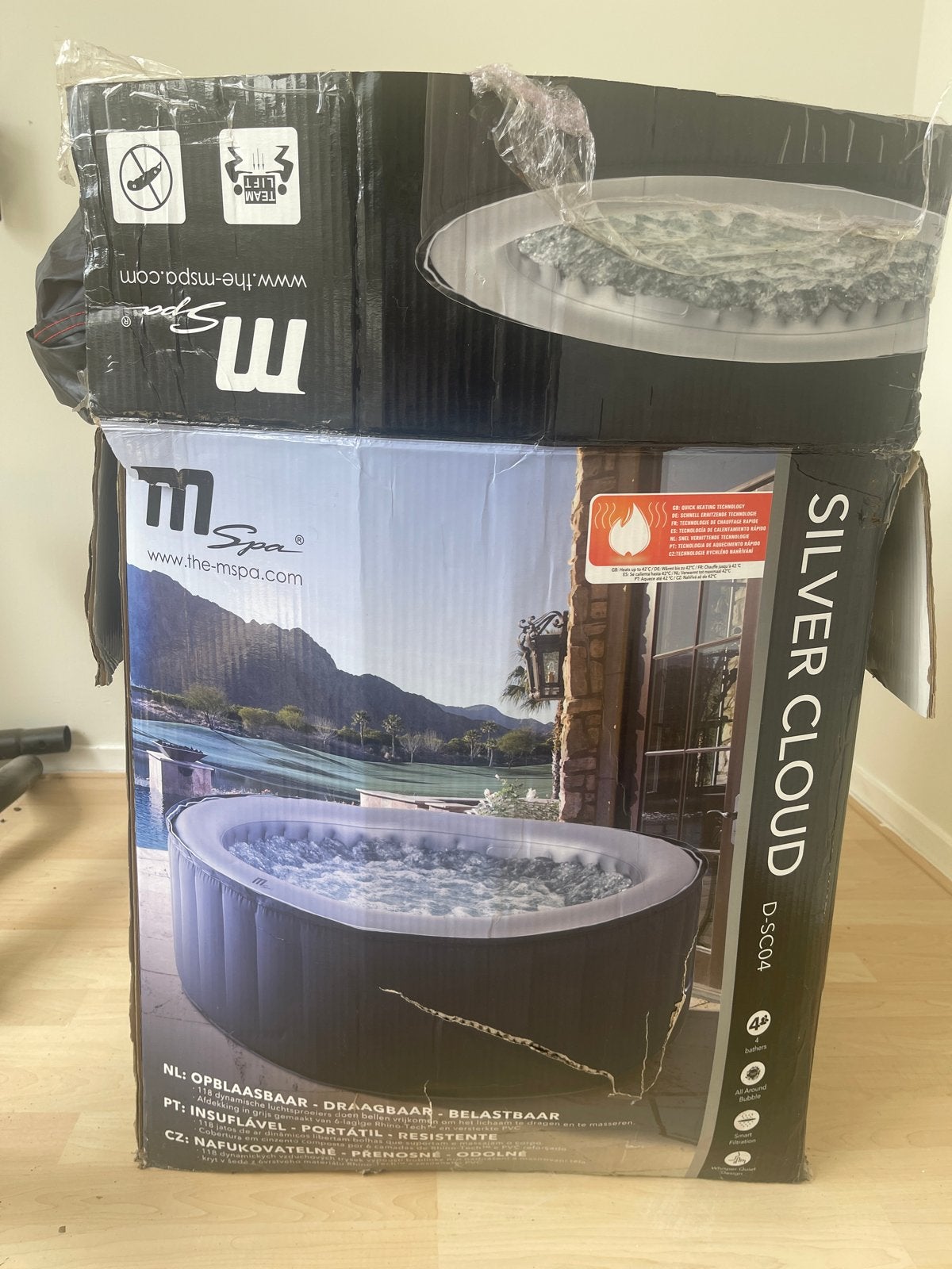 MSpa Silver Cloud Opblaasbare Jacuzzi D-SC04, 200 tot 300 cm, Opblaaszwembad, 80 tot 120 cm, Rond