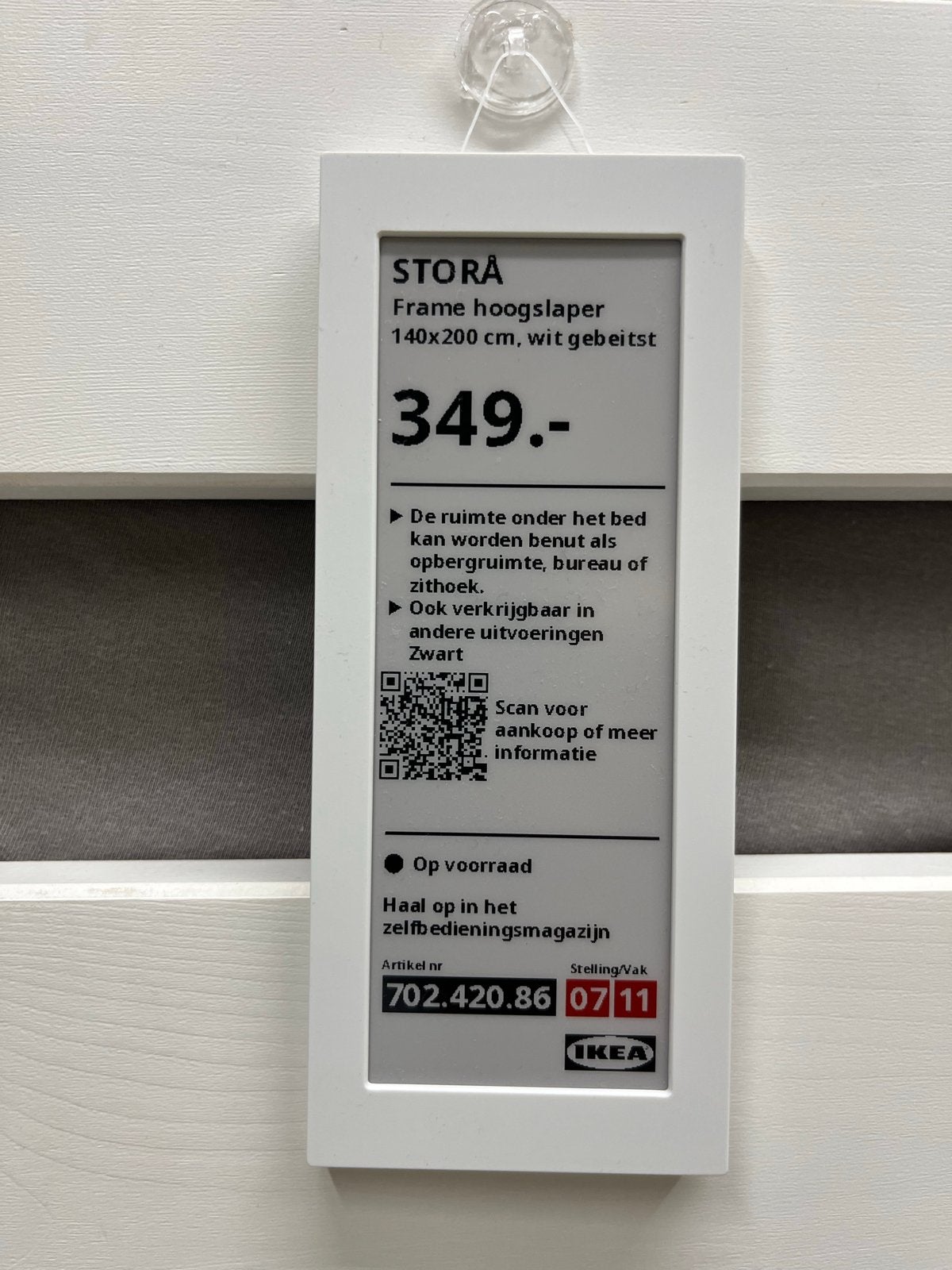 IKEA Stora Hoogslaper 140x200 cm - Zwart, Gebruikt, Hoogslaper, Tweepersoons, 200 cm