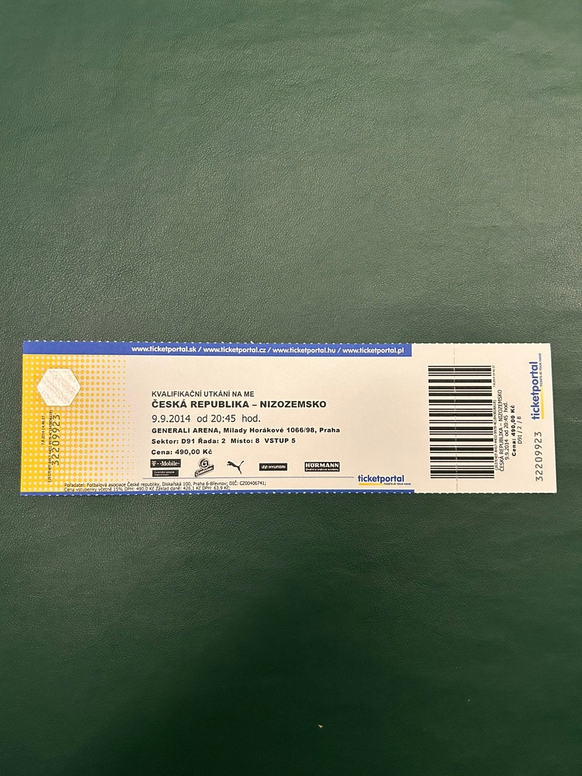Tsjechië - Nederland.ticket, Ophalen of Verzenden, Overige binnenlandse clubs, Overige typen