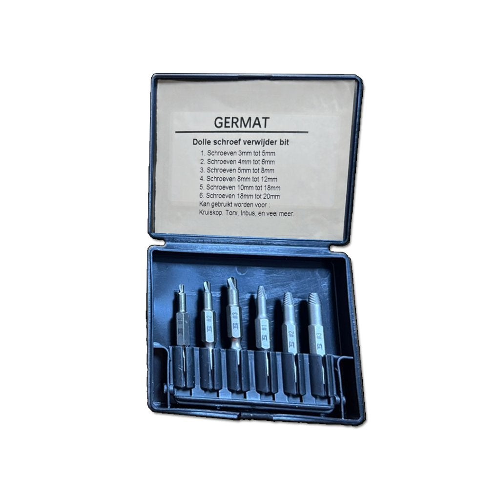 Dolle Schroeven Verwijder Set 6-delig, Verzenden, Klantenservice@germat.nl, Gereedschap of Toebehoren, Nieuw