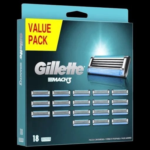 Gillette Mach3 Mesjes 18-Pack, Ophalen, Nieuw, Gehele gezicht