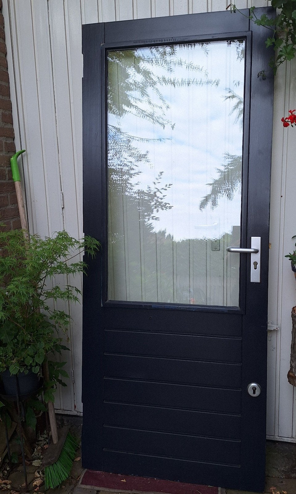 zware merbau buiten deur, Ophalen, Gebruikt, 200 tot 215 cm, Glas