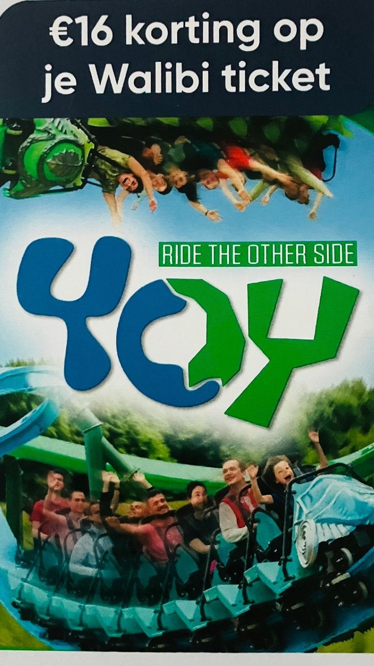 Walibi 4x € 16,- korting, Drie personen of meer, Kortingskaart