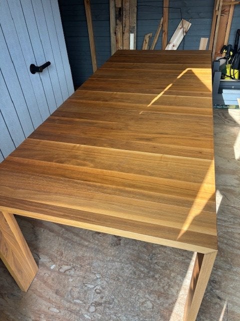 eetkamertafel, Huis en Inrichting, Ophalen, Overige materialen, Gebruikt, 200 cm of meer