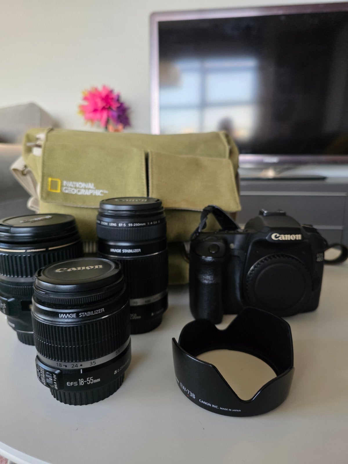 Canon EOS 40D complete cameraset + 3 lenzen + tas., Ophalen, Gebruikt, Canon, Telelens