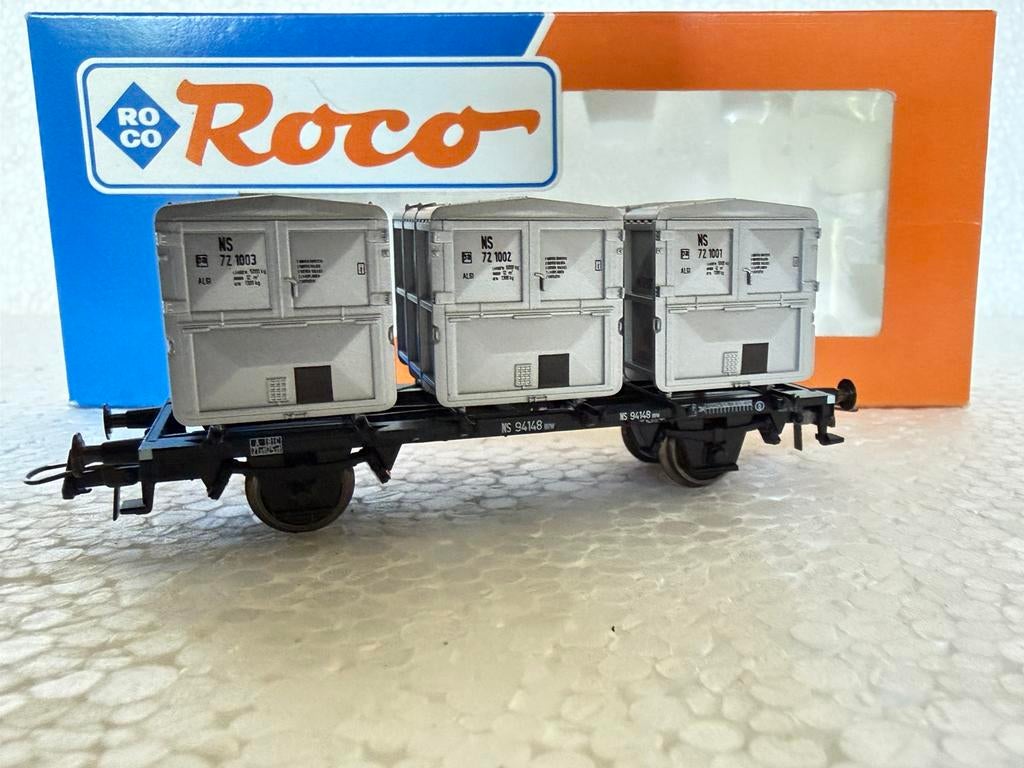 Roco NS containerwagen, Hobby en Vrije tijd, Modeltreinen | H0, Gelijkstroom, Wagon, Ophalen of Verzenden, Roco