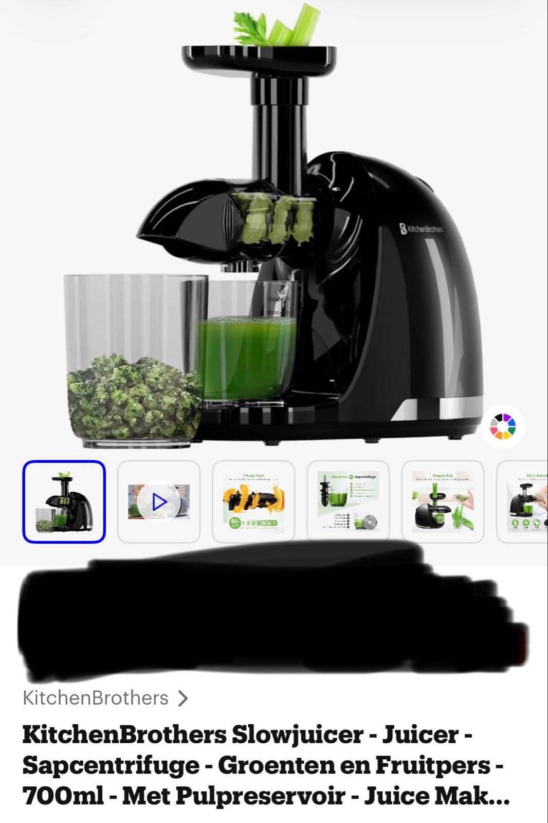 KitchenBrothers Slowjuicer - Sapcentrifuge - Groenten en Fru, Ophalen, Nieuw, Elektrisch, Slowjuicer