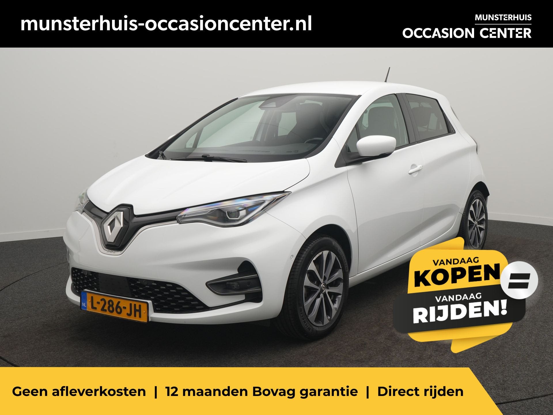 Renault ZOE R135 Intens 52 kWh - RIJKLAARPRIJS - Achteruitri, Auto's, Renault, 12 maanden, 136 pk, Gebruikt, Zwart