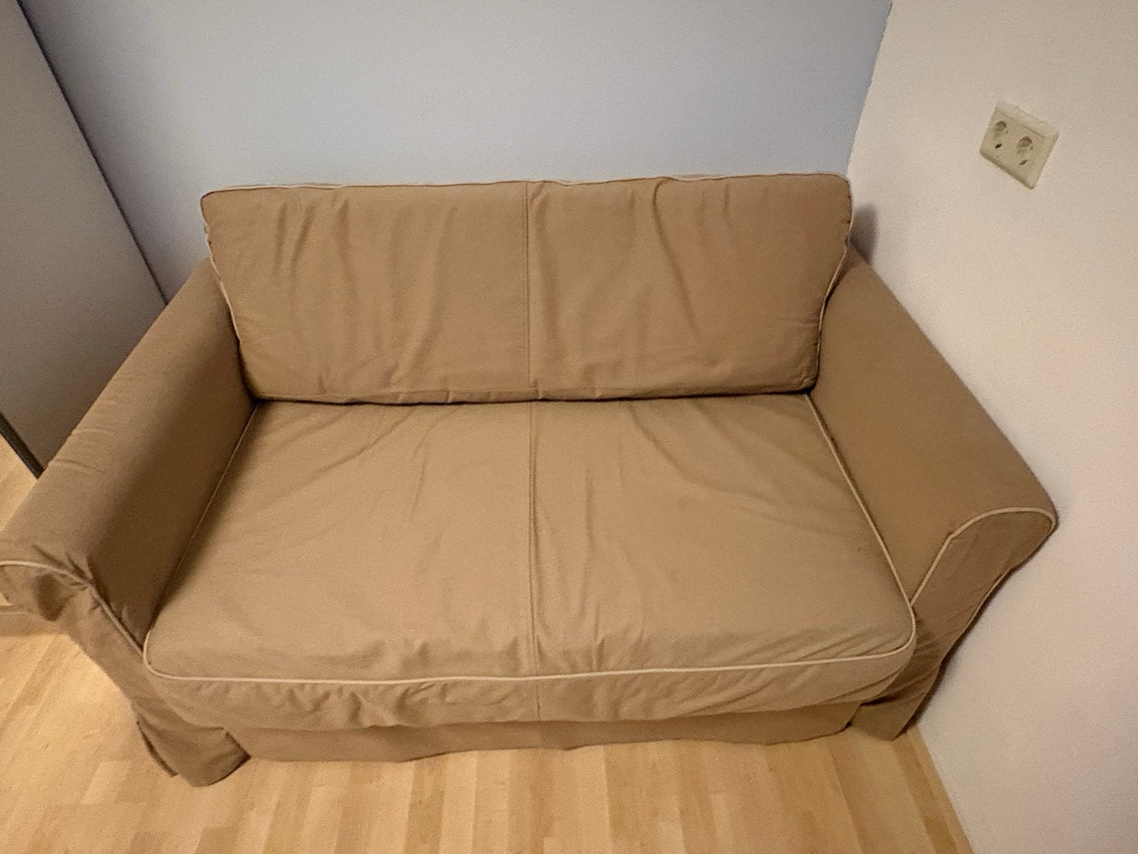 2-persoons slaapbank Ikea Hagalund, Ophalen, Gebruikt, Beige, Tweepersoons