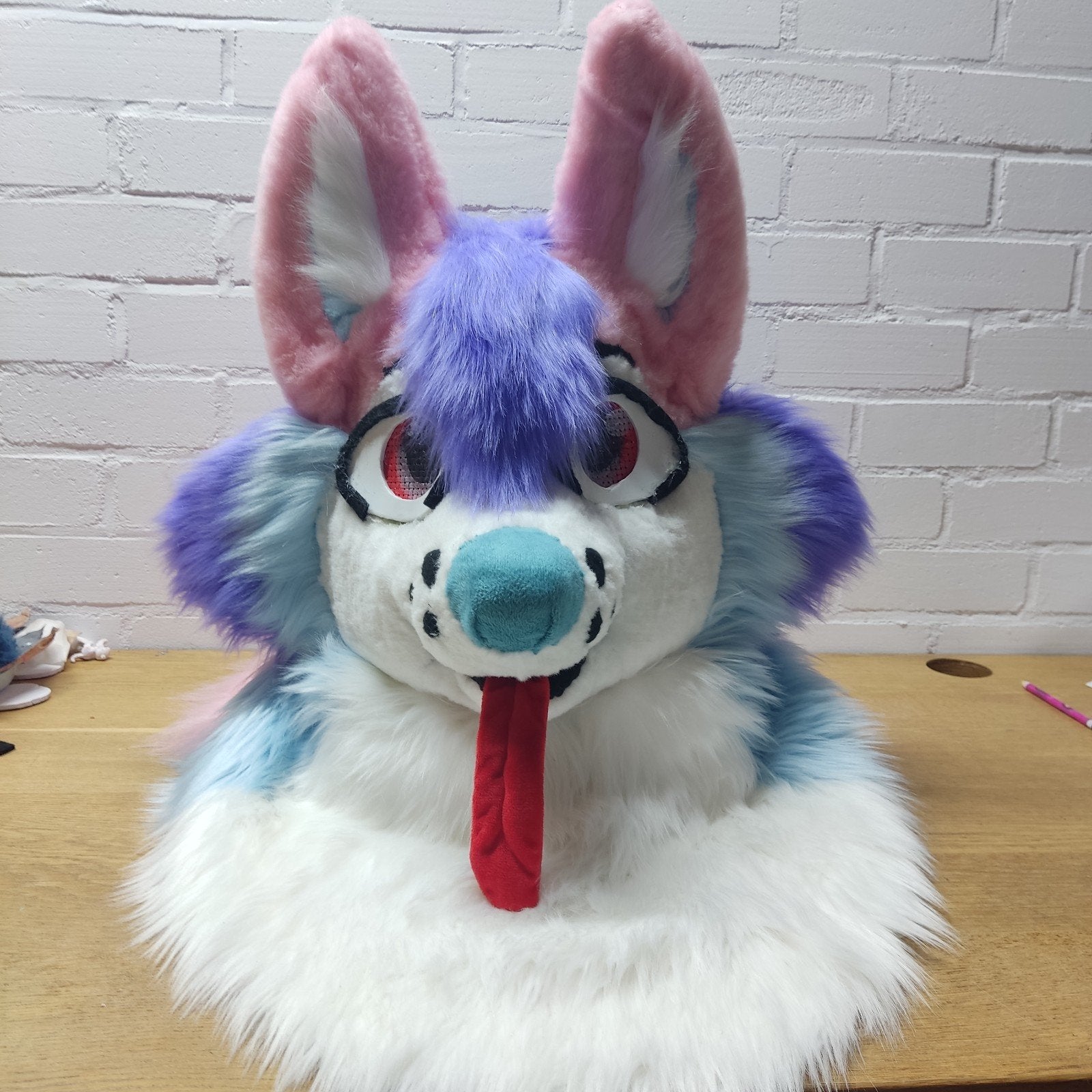 Kleurrijke Fursuit head en tail, Ophalen of Verzenden