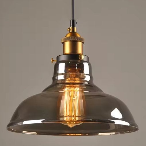 Lamp met smokey glas, Ophalen of Verzenden, Nieuw, Glas, Vintage