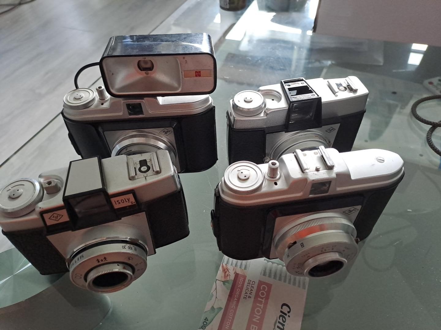 Set van 4 vintage AGFA analoge fotocamera's met flitser, Ophalen of Verzenden, Gebruikt