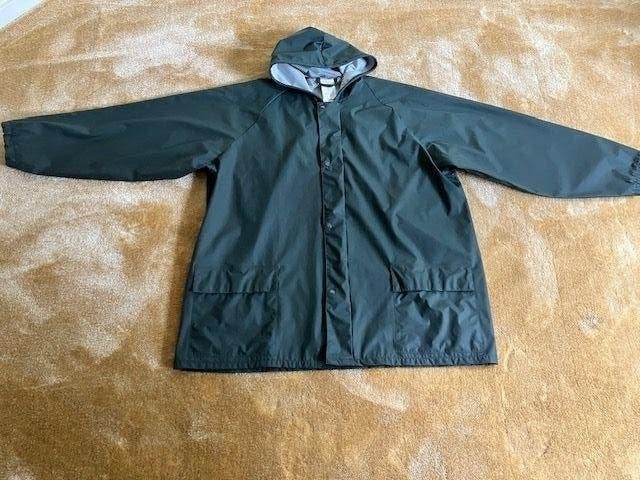 Grijs/groene regenjas met capuchon XL, Ophalen of Verzenden, Nieuw, Regenjas, Heren