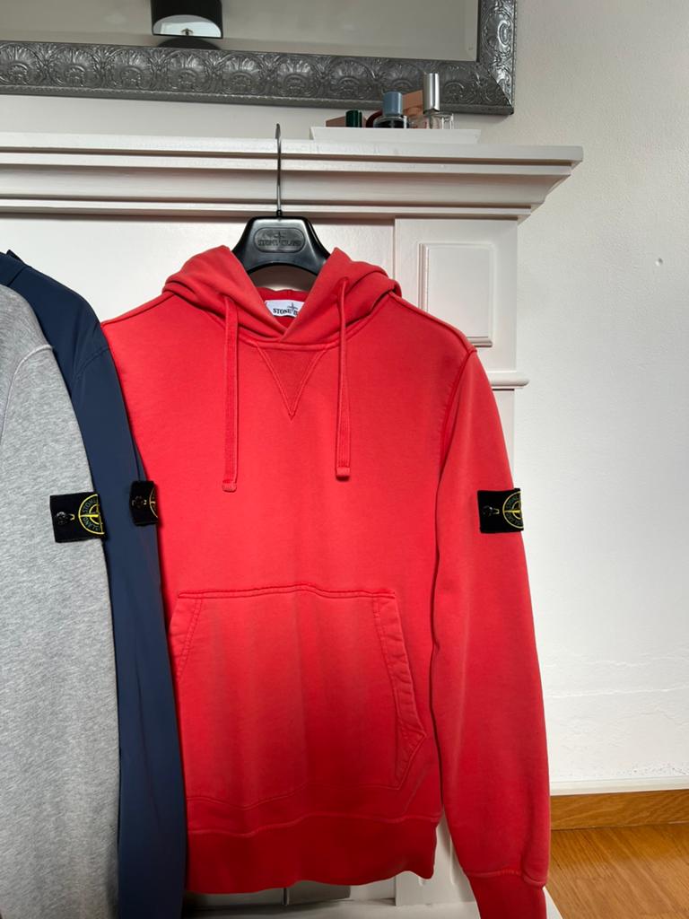 Stone Island | Hooded Sweater | Koral red | Size S, Ophalen of Verzenden, Zo goed als nieuw, Maat 46 (S) of kleiner, Rood