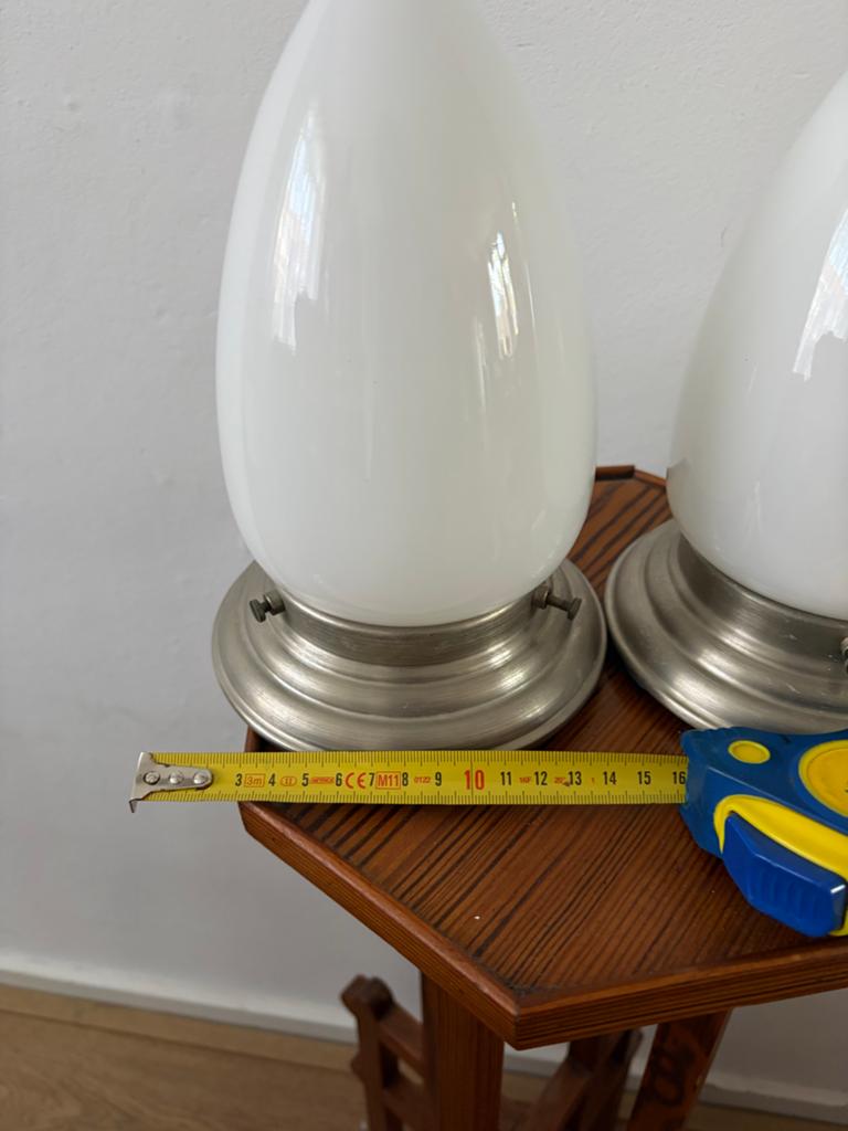 Gispen plafondlampen van melkglas - Set van 2, Ophalen of Verzenden, Gebruikt, Glas