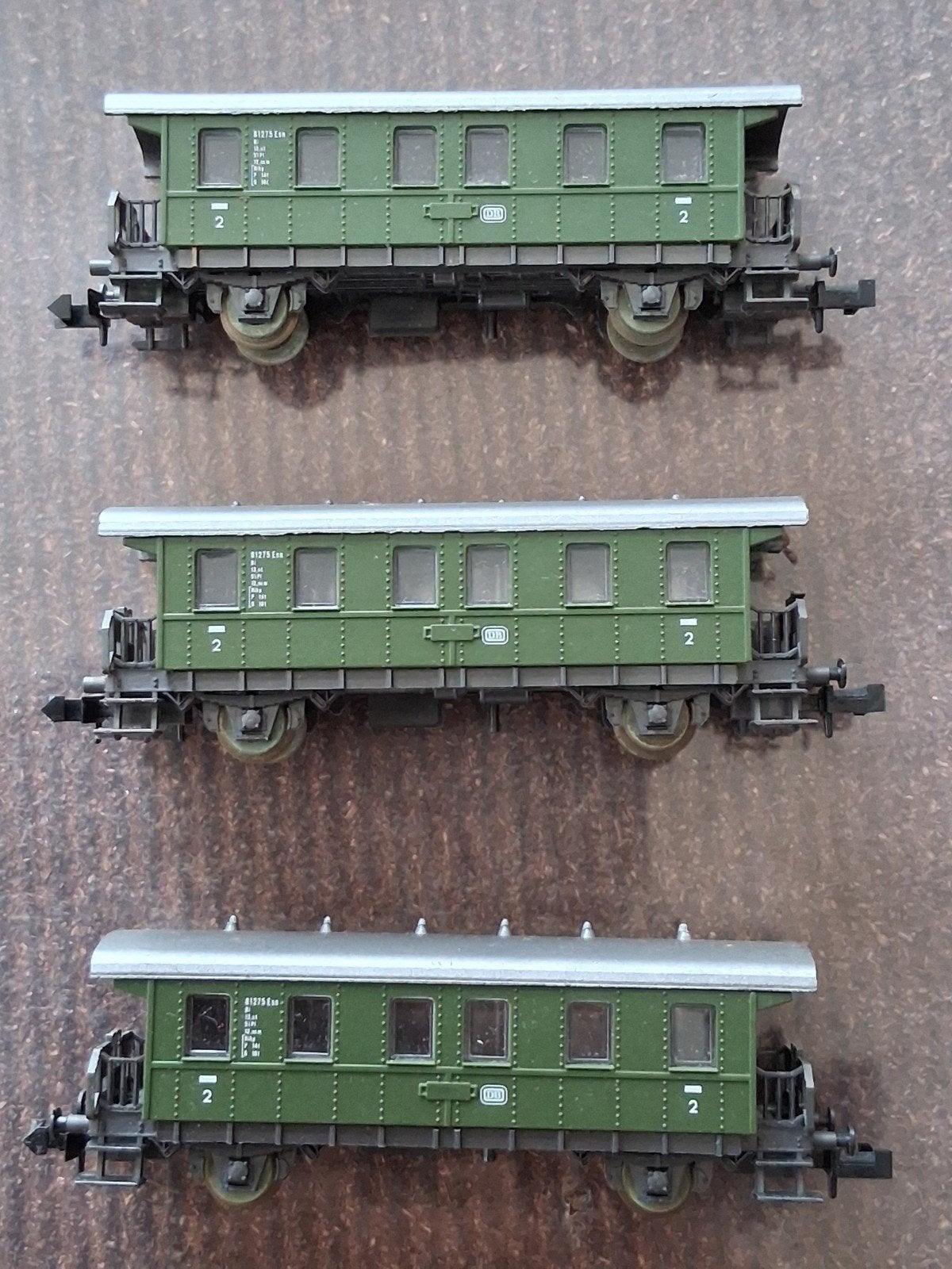 set van 3 rijtuigen 2e klasse N-spoor, Hobby en Vrije tijd, Modeltreinen | N-Spoor, Gebruikt, Gelijkstroom, Wagon, Ophalen of Verzenden