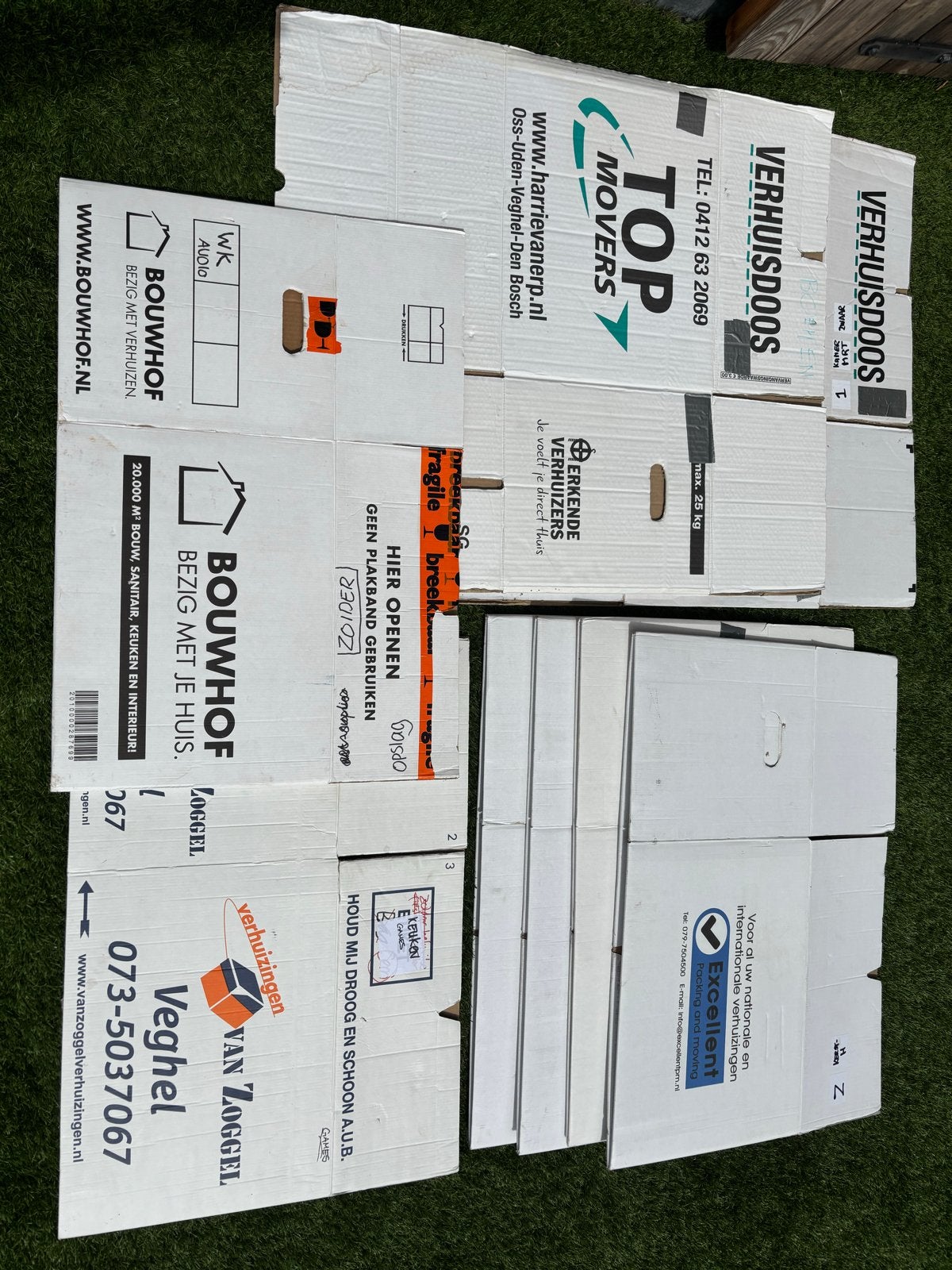 Verhuisdozen 8 stuks, Ophalen, Opvouwbaar, Minder dan 50 cm, Minder dan 40 cm