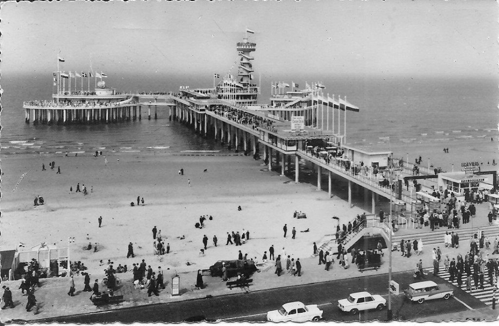Oude ansichtkaart Scheveningen Pier - Gelopen, Verzamelen, Ophalen of Verzenden, 1960 tot 1980, Gelopen, Zuid-Holland