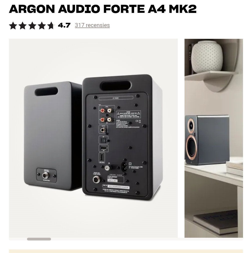ARGON AUDIO FORTE A4 MK2 Compacte Luidsprekers, Zo goed als nieuw, Bluetooth, Boekenplank luidspreker, Ophalen