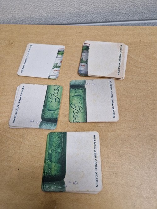 viltjes grolsch vierkant 9x, Verzamelen, Merken en Reclamevoorwerpen, Ophalen of Verzenden, 'T Olde Gre-j, Info@toldegrej.nl, Endepoelstraat 20f Didam