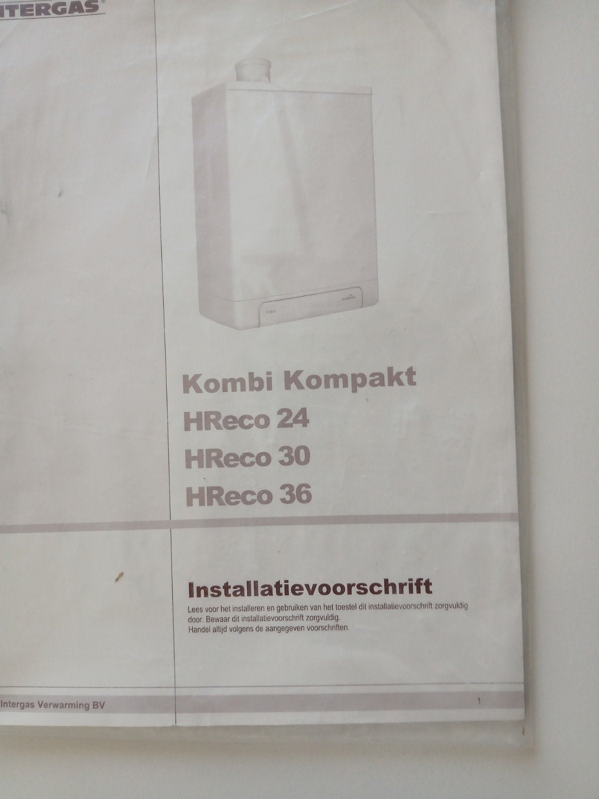 Intergas Kompakt HReco 30 CV-ketel uit 2016, Ophalen, Gebruikt, Cv-ketel of Combi-ketel, Hoog rendement (Hr)