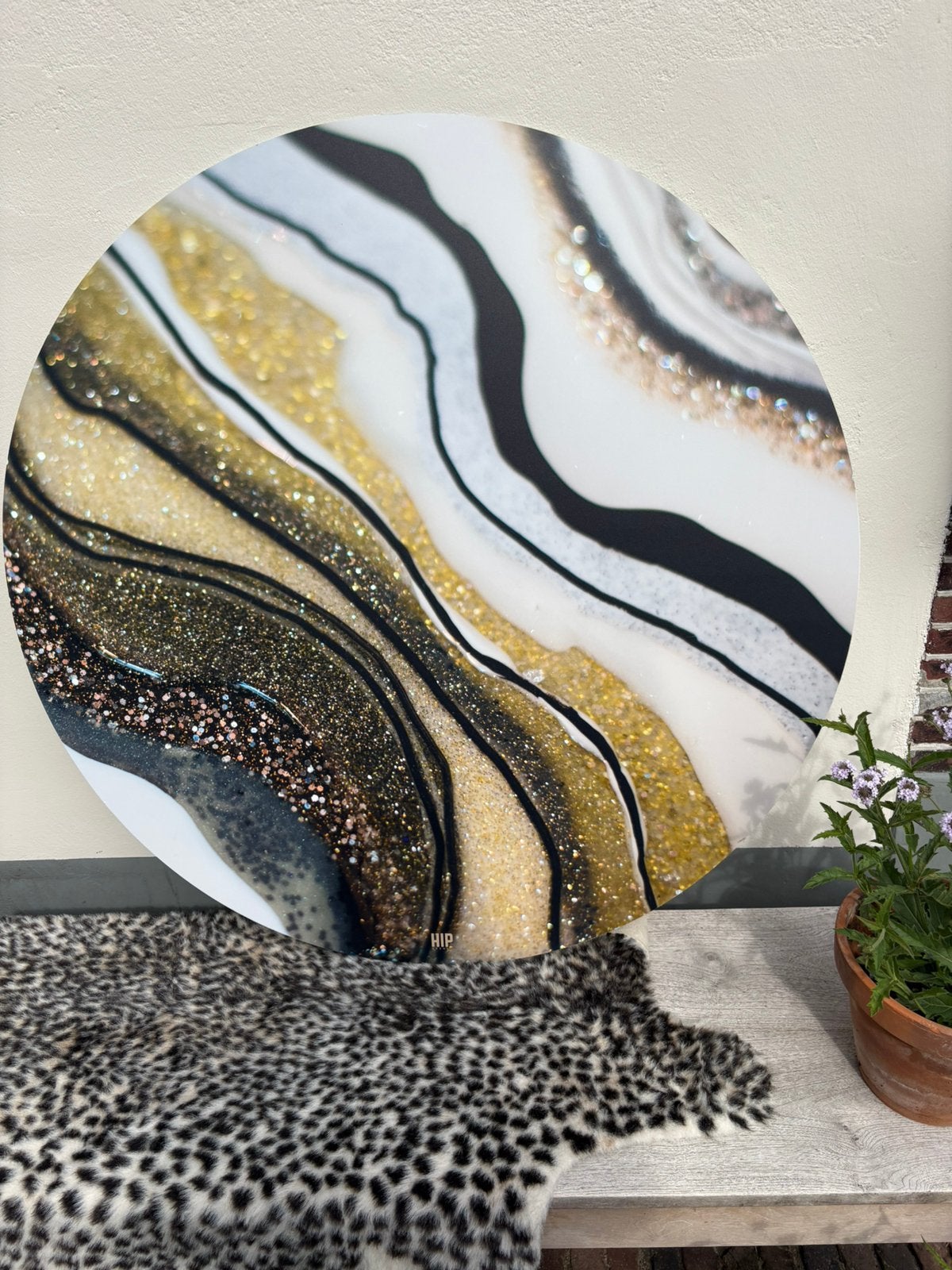 Prachtige muurcirkel HIP ORGNL Agate 100 cm, Ophalen, Metaal, 100 cm, Zo goed als nieuw