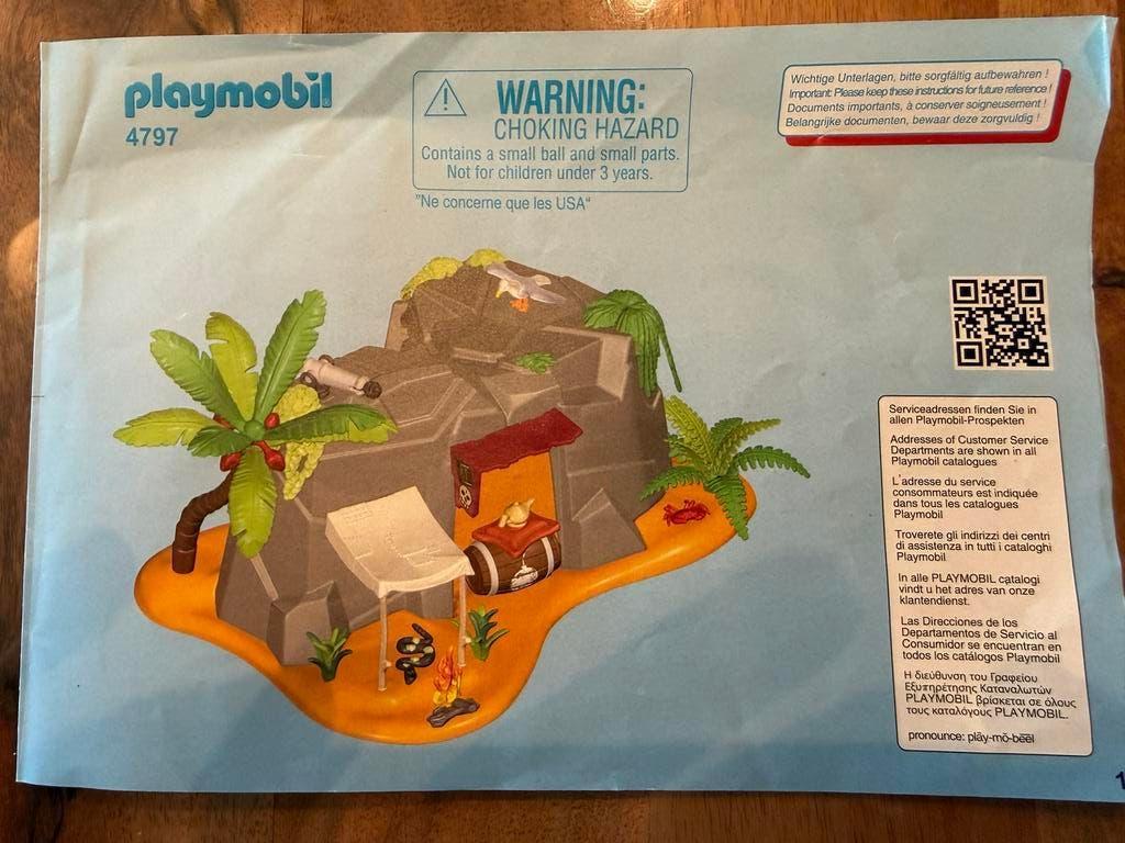 Playmobil Pirateneiland 4797 met schat en figuren, Ophalen of Verzenden, Zo goed als nieuw, Complete set