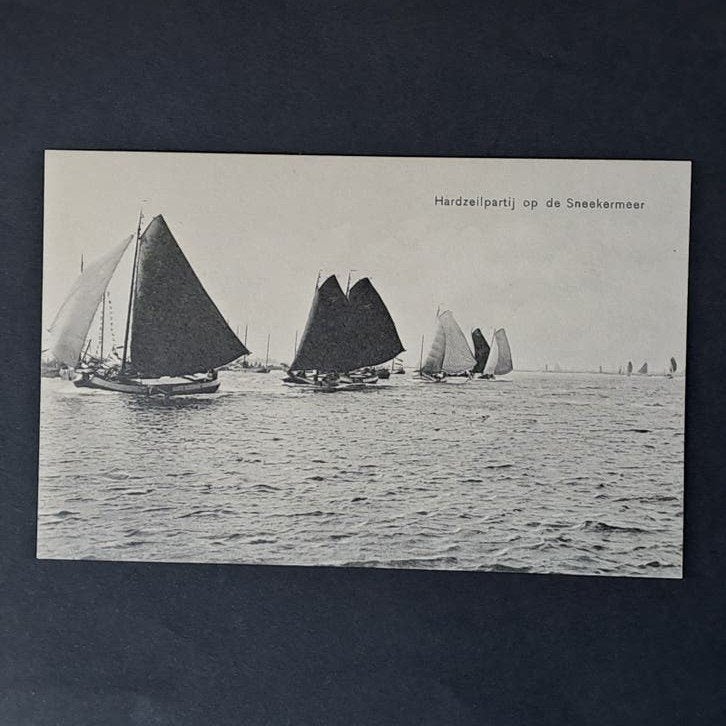 Sneek Friesland Hardzeilpartij op het Sneekermeer 1910, Ophalen of Verzenden, Voor 1920, Ongelopen, Friesland