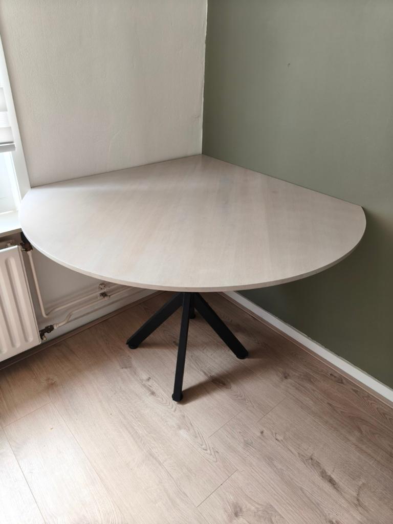 Hoektafel rond met spintafelpoot, Huis en Inrichting, Tafels | Eettafels, Ophalen, Tot twee personen, Rond, 50 tot 100 cm