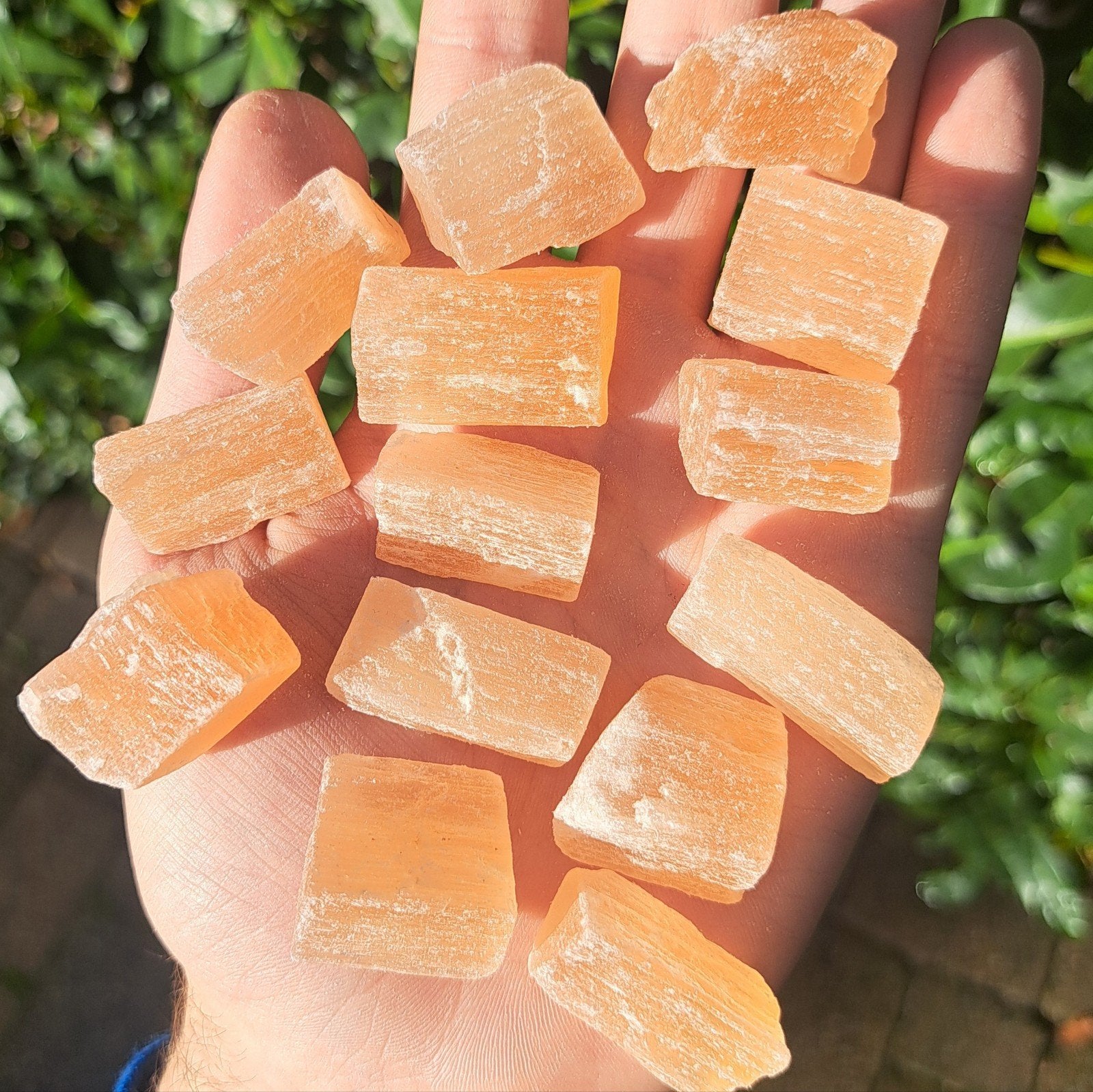 Actie! 10 voor €10! Oranje Seleniet edelsteen natuursteen, Ophalen of Verzenden