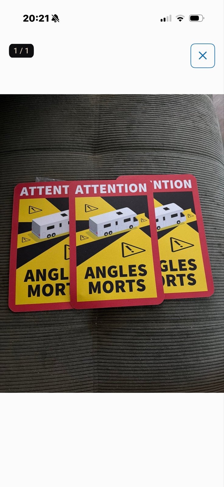 Angles Morts stickers voor camper/caravan (3 stuks), Ophalen of Verzenden, Nieuw